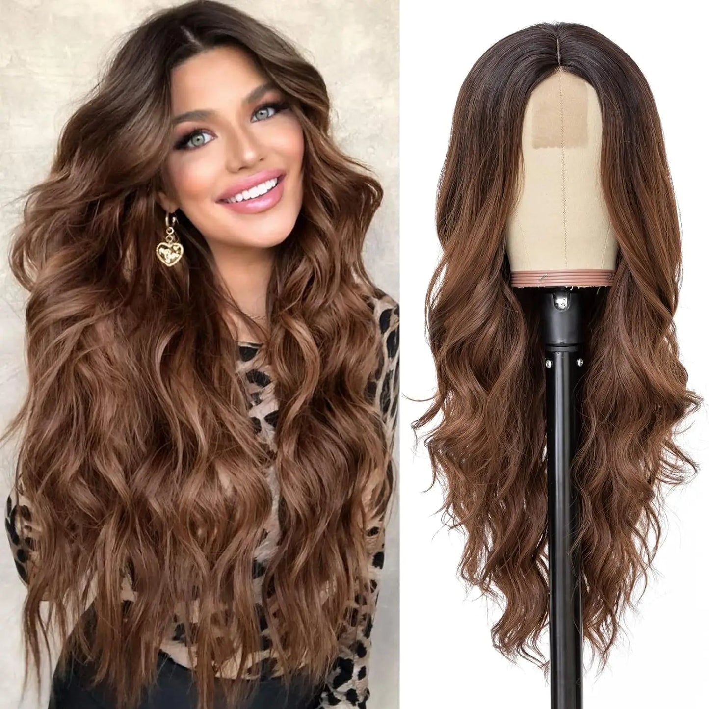 The 26-Inch Middle Part Lace Wavy Wig