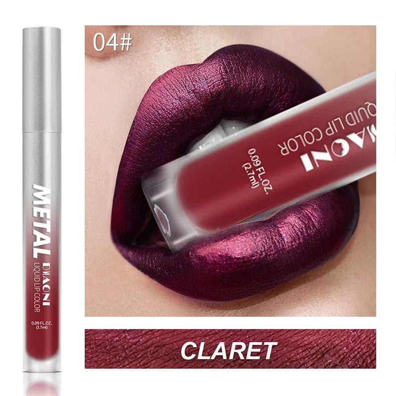 The 12-Color Metallic Shimmer Lip Gloss Set