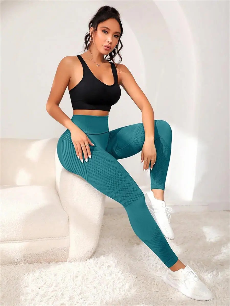 Seamless high-waisted hip-lifting yoga pants, elastic quick-drying tight pants, women's outdoor sports running, cycling and fitn