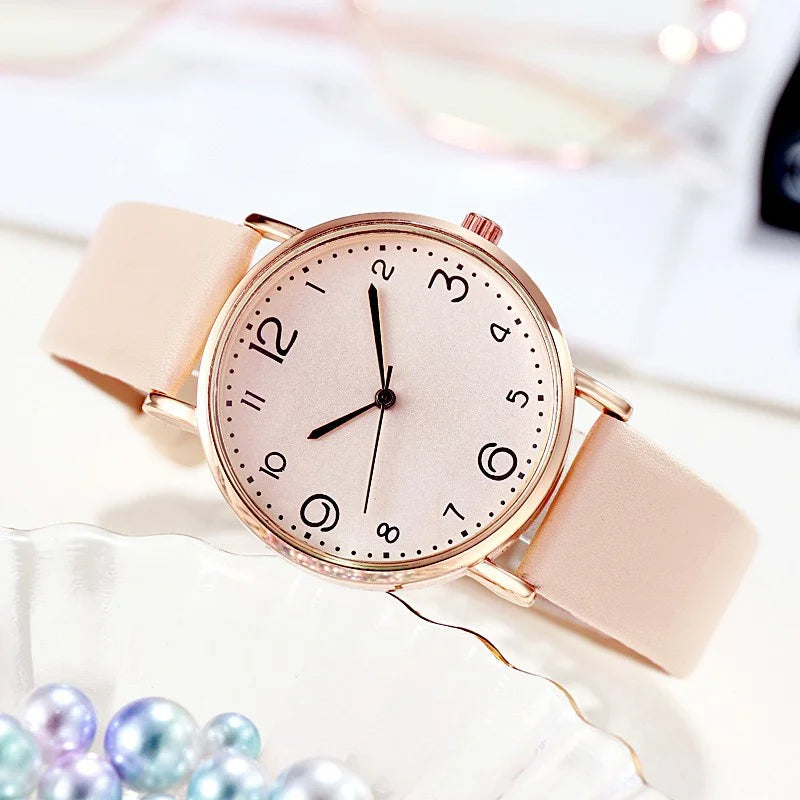 The Arabic Numbers Leather Analog Watch
