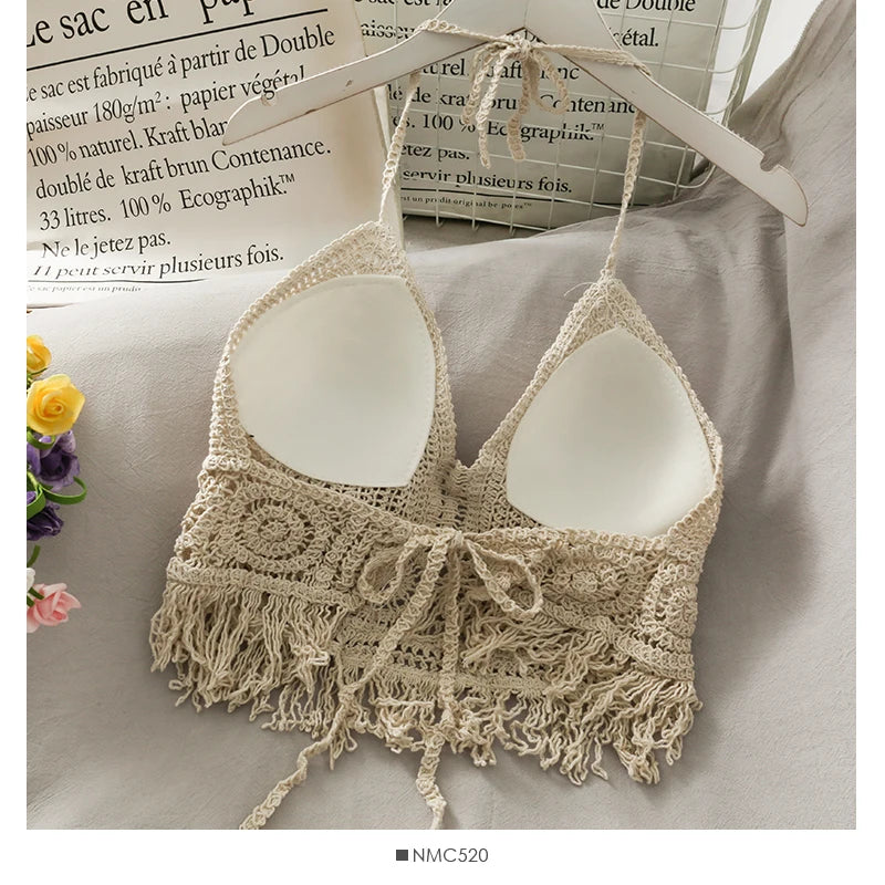 The Tassel Halter Crop Top