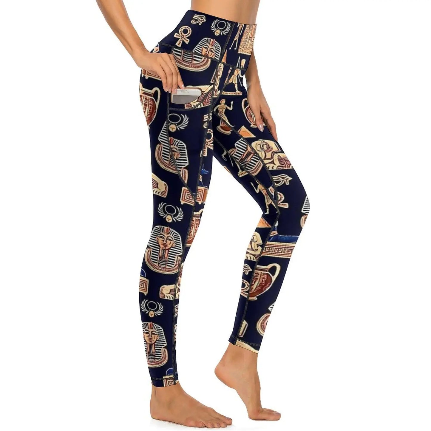 Ancient Egyptian Art Leggings Sexy History of Egypt High Waist Yoga Pants Casual Stretchy Leggins Design Fitness Gym Tights