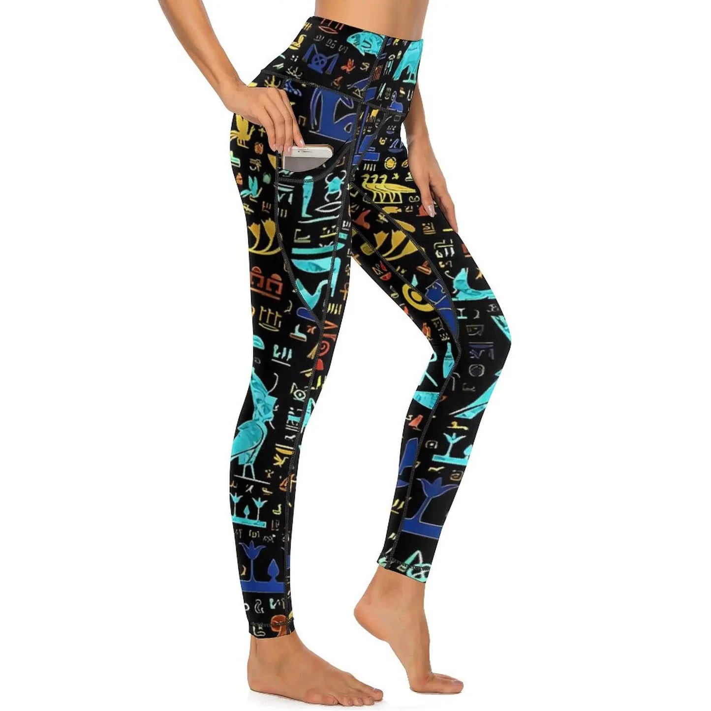 Ancient Egyptian Art Leggings Sexy History of Egypt High Waist Yoga Pants Casual Stretchy Leggins Design Fitness Gym Tights
