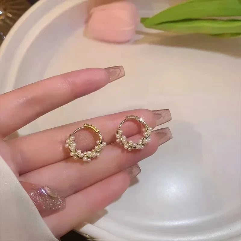 The Pearl Hoop Earrings