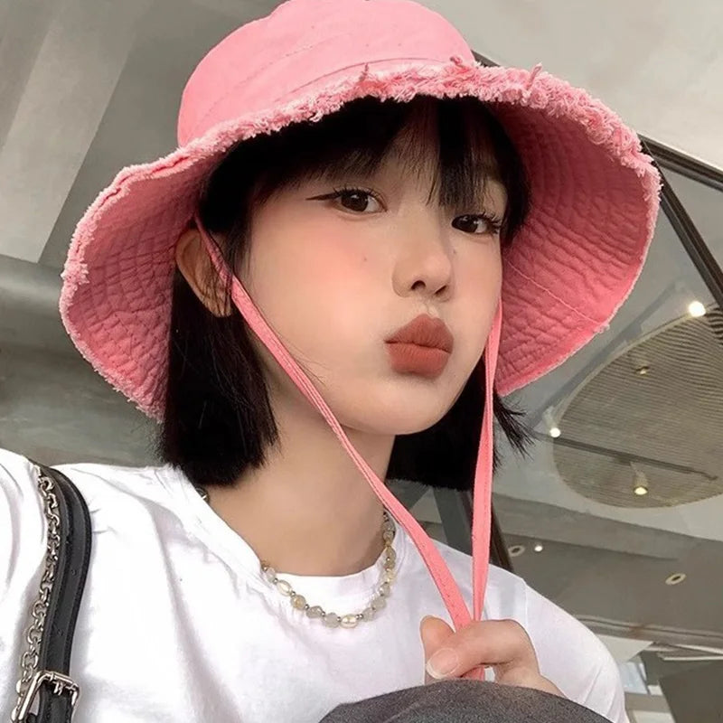 The Tassel Brim Foldable Bucket Hat
