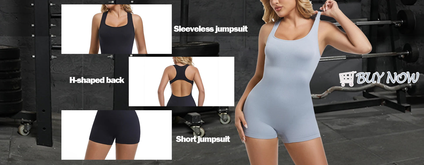 The Backless Cross Fitness Yoga Jumpsuit