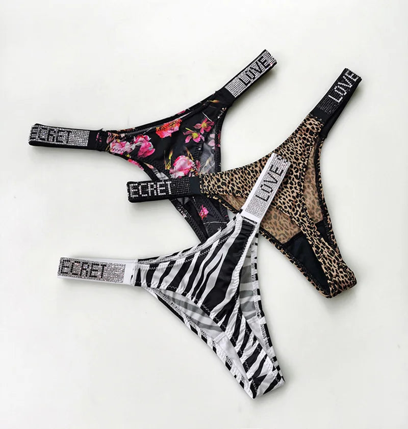 The 5-Pack Rhinestone Diamond Thong Set