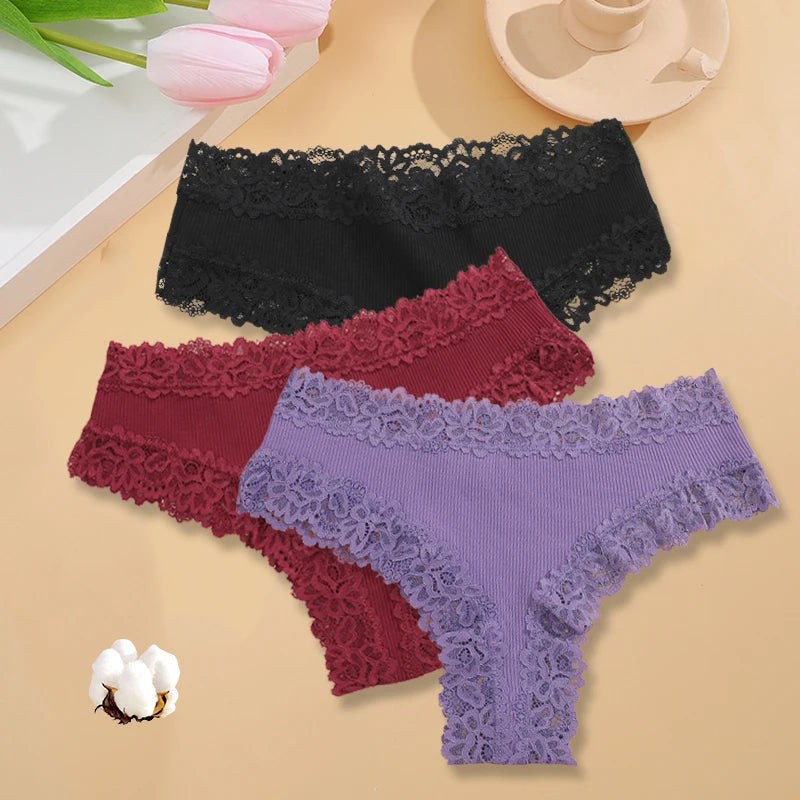The 3-Pack Brazilian Lace G-String Set