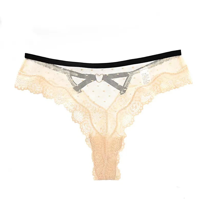 Sexy Lace Thong Women Lace Low Waist Panties Sexy Transparent Underwear Ladies Briefs Lingere Panty Underware Womens Lingerie