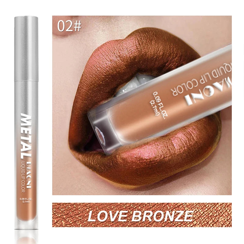 The 12-Color Metallic Shimmer Lip Gloss Set