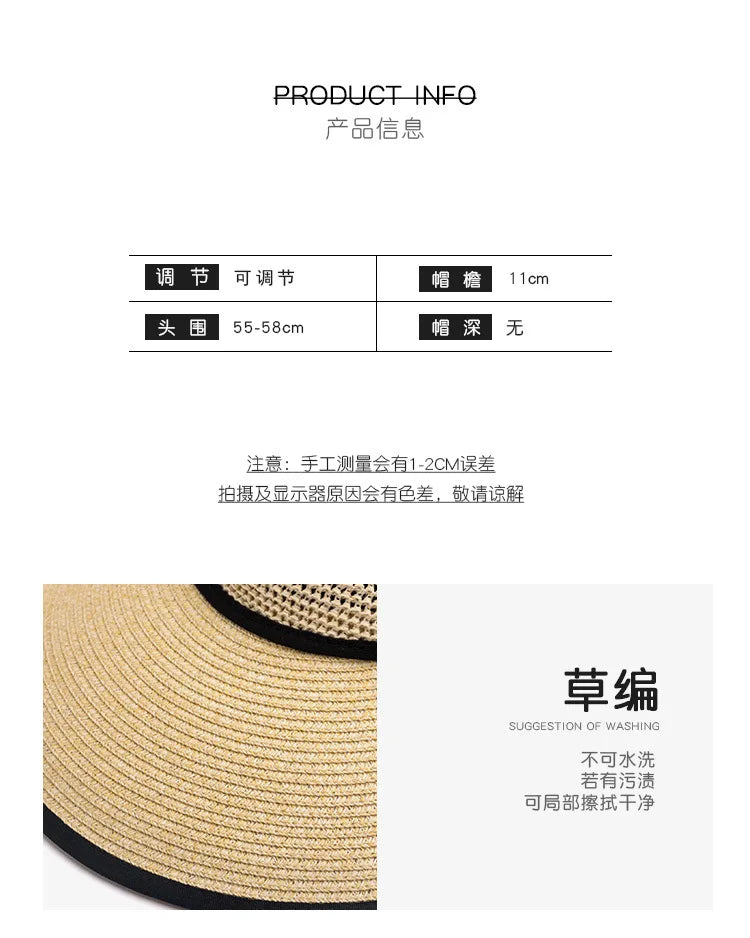 The Adjustable Ribbon Open-Top Straw Hat