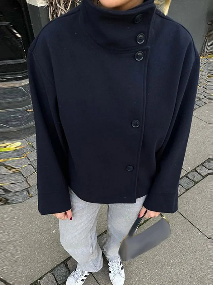 The Woolen Stand Collar Coat