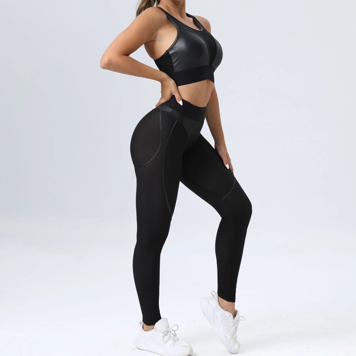 Leggins Woman Gym Push Up Sexy Woman Clothing Mesh Transparent Thong Female Legging Yoga Workout Women Pants High Waist Tights