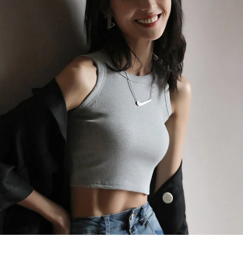 The Bare Navel Backless Crop Vest