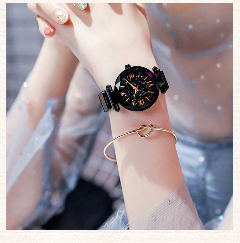The Starry Sky Mesh Belt Dress Watch