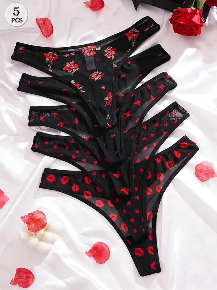 The 5-Pack Printed G-String Set