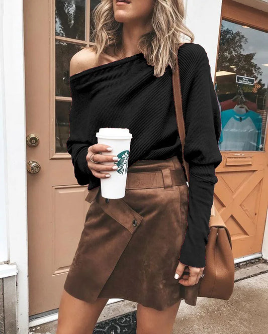 The Batwing Slash Neck Tee