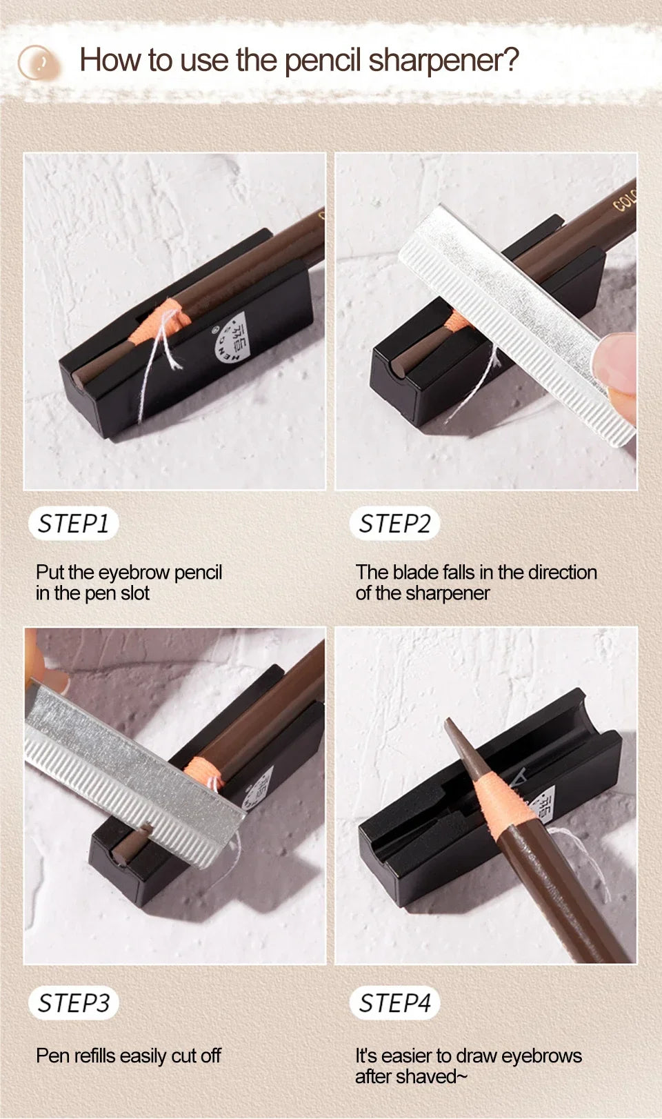 The 6-Color Waterproof Brow Pencil