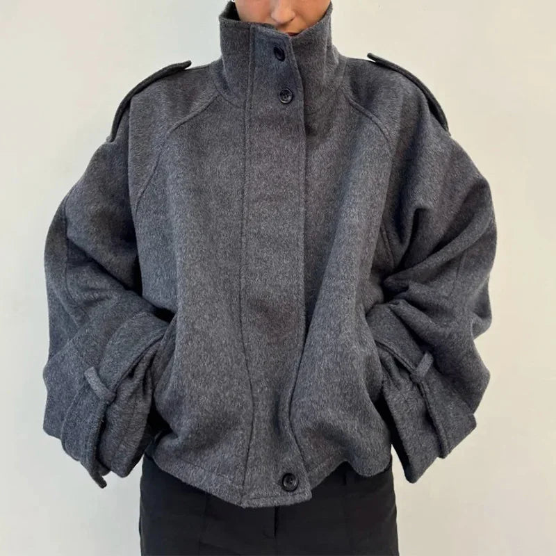 The Woolen Stand Collar Coat