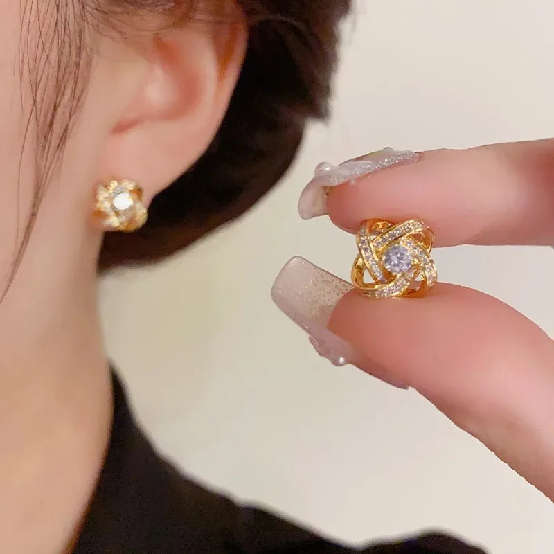 The Zircon Heart Flower Studs