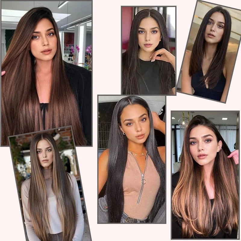The 7-Piece Clip-In Straight Hair Extensions