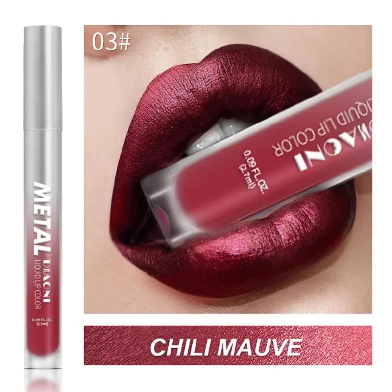 The 12-Color Metallic Shimmer Lip Gloss Set
