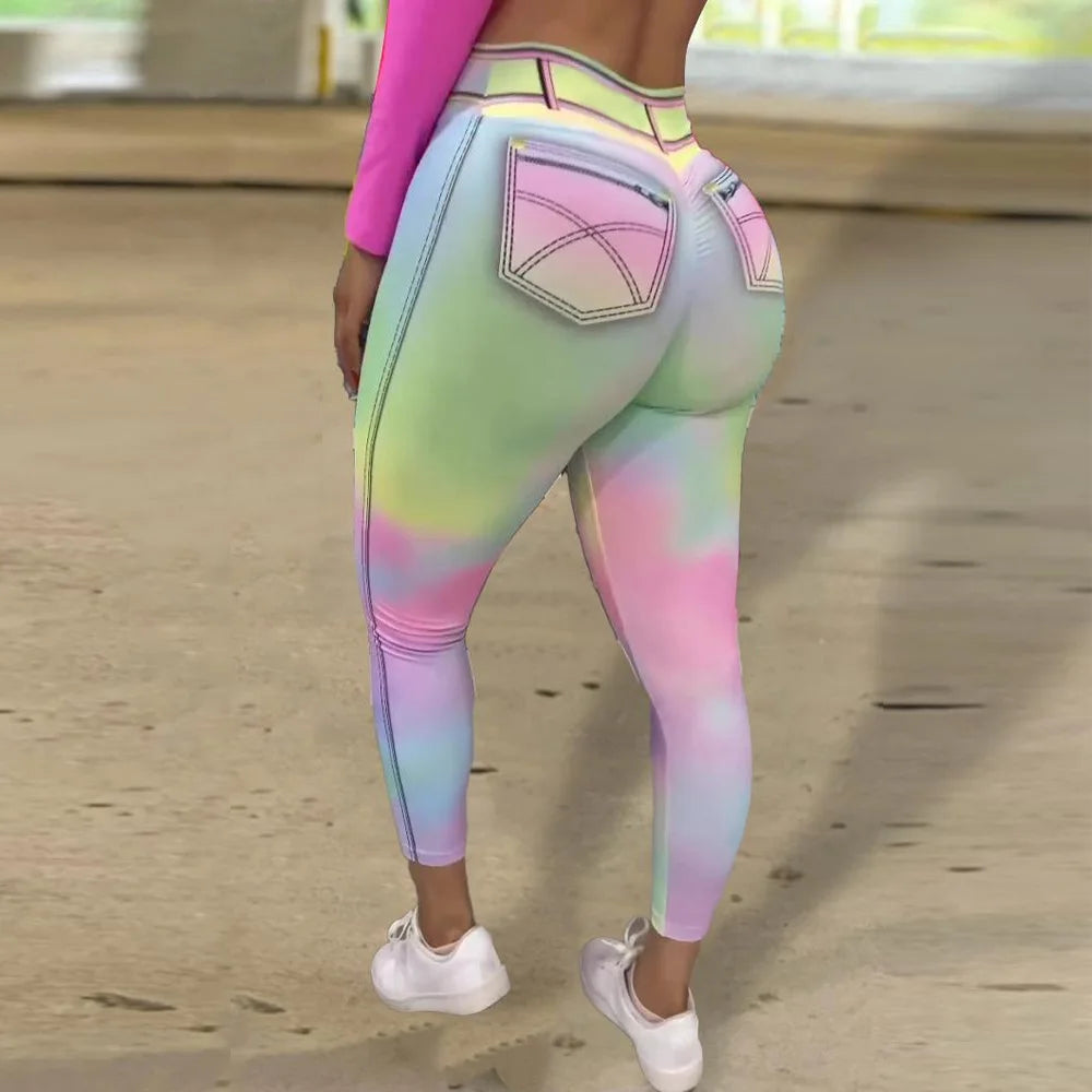 The Tie-Dye Denim Legging