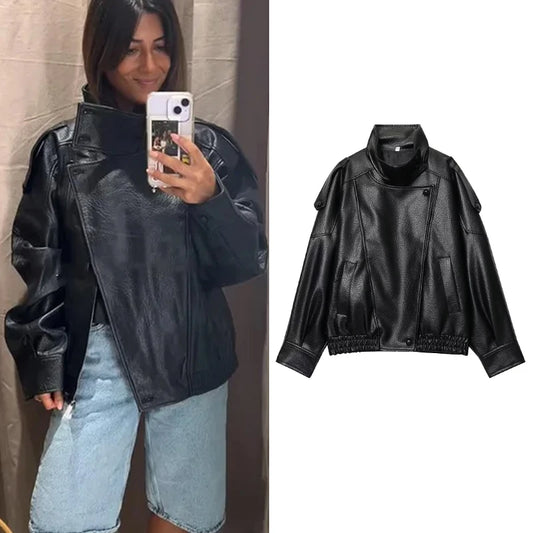 The Oversized Faux Leather Coat