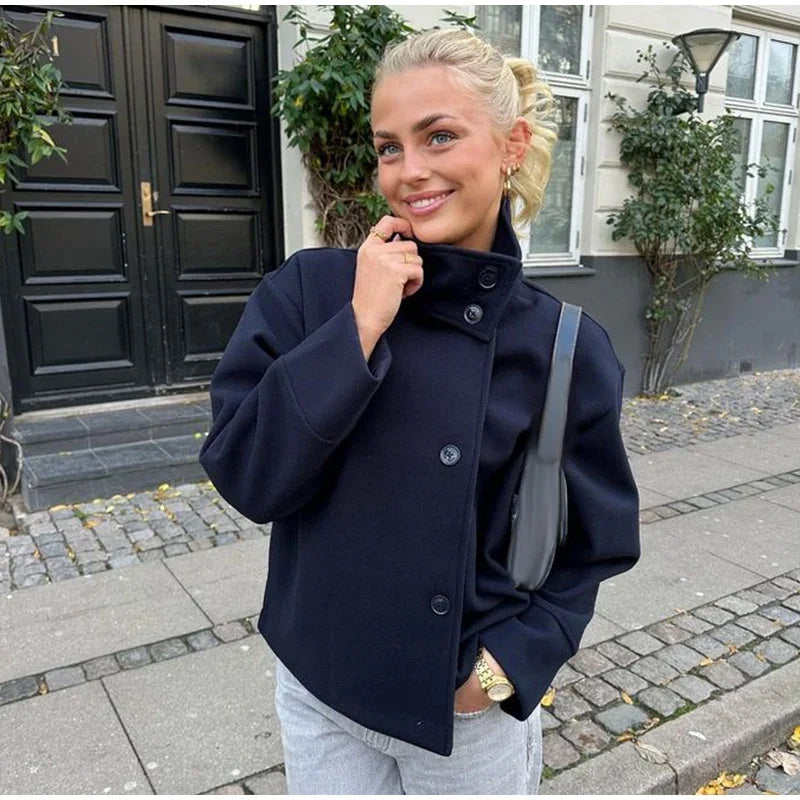 The Woolen Stand Collar Coat