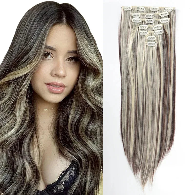 The 60CM Pink Straight Clip-In Hair Extensions