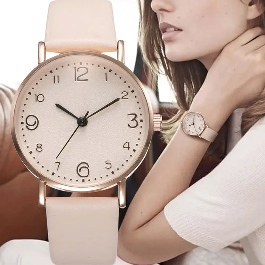 The Arabic Numbers Leather Analog Watch
