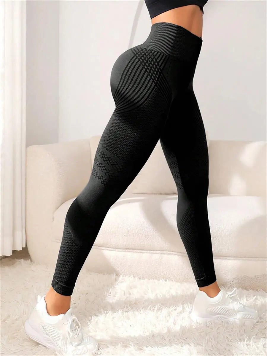 Seamless high-waisted hip-lifting yoga pants, elastic quick-drying tight pants, women's outdoor sports running, cycling and fitn