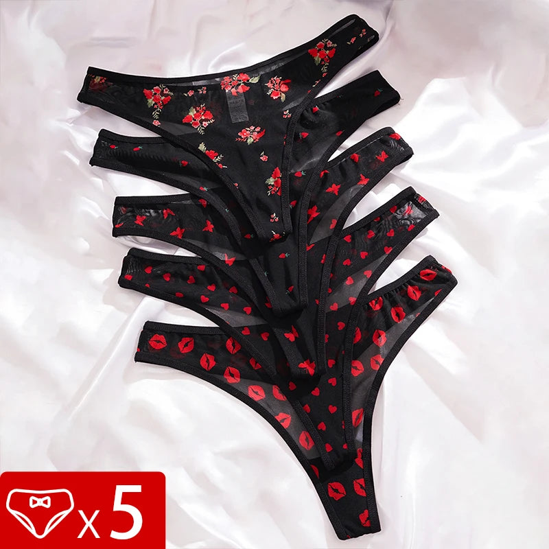 The 5-Pack Printed G-String Set