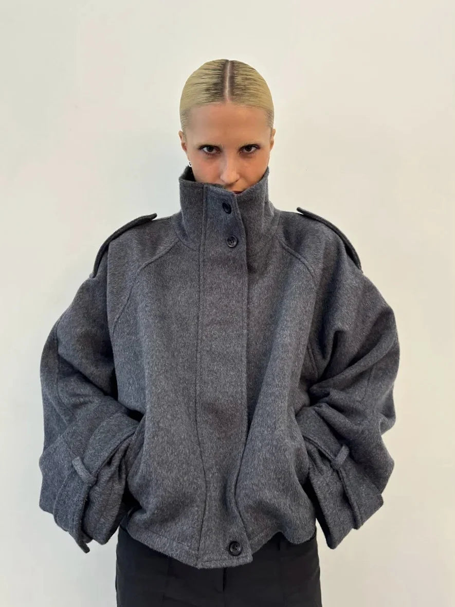 The Woolen Stand Collar Coat