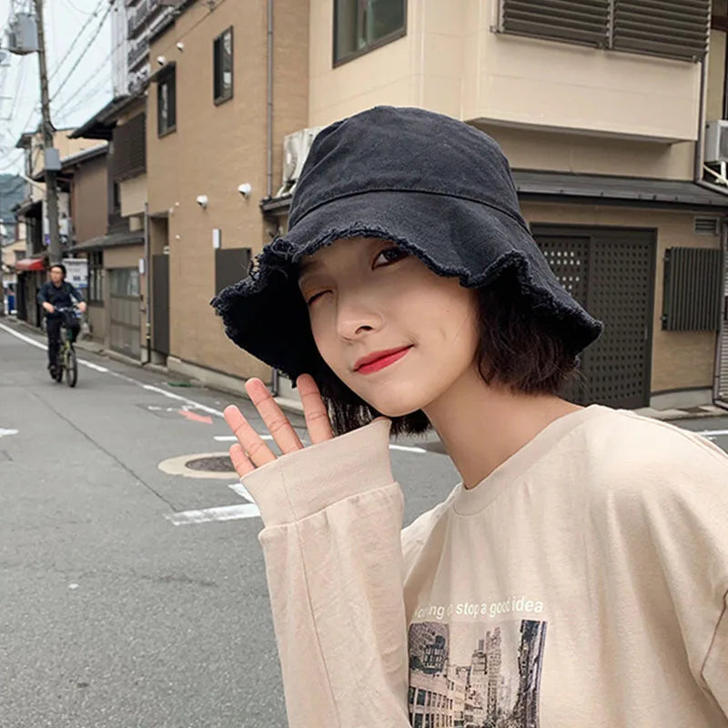 The Tassel Brim Foldable Bucket Hat