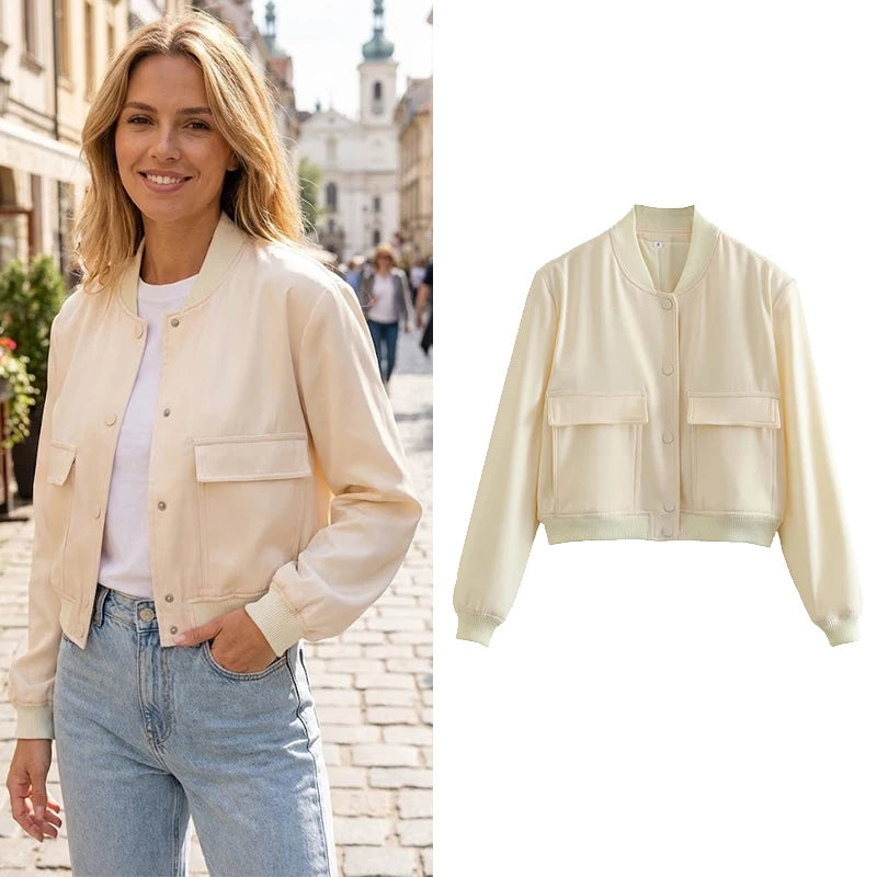 The V-Neck Solid Bomber