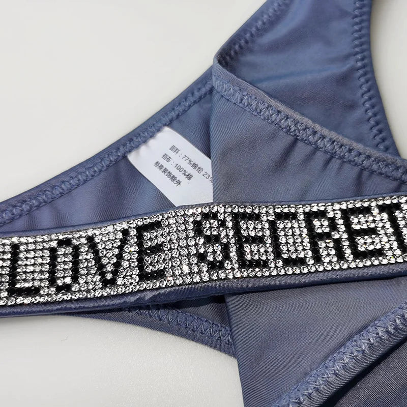 The 5-Pack Rhinestone Diamond Thong Set