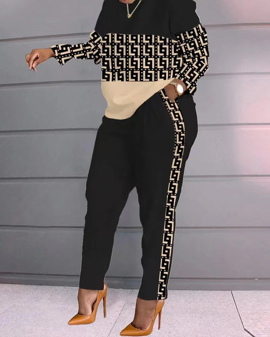 The Print Splice Trouser Set