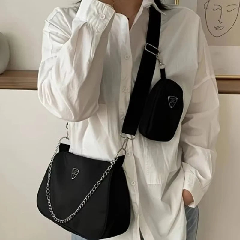 The 2-Piece Nylon Chain Bag Set