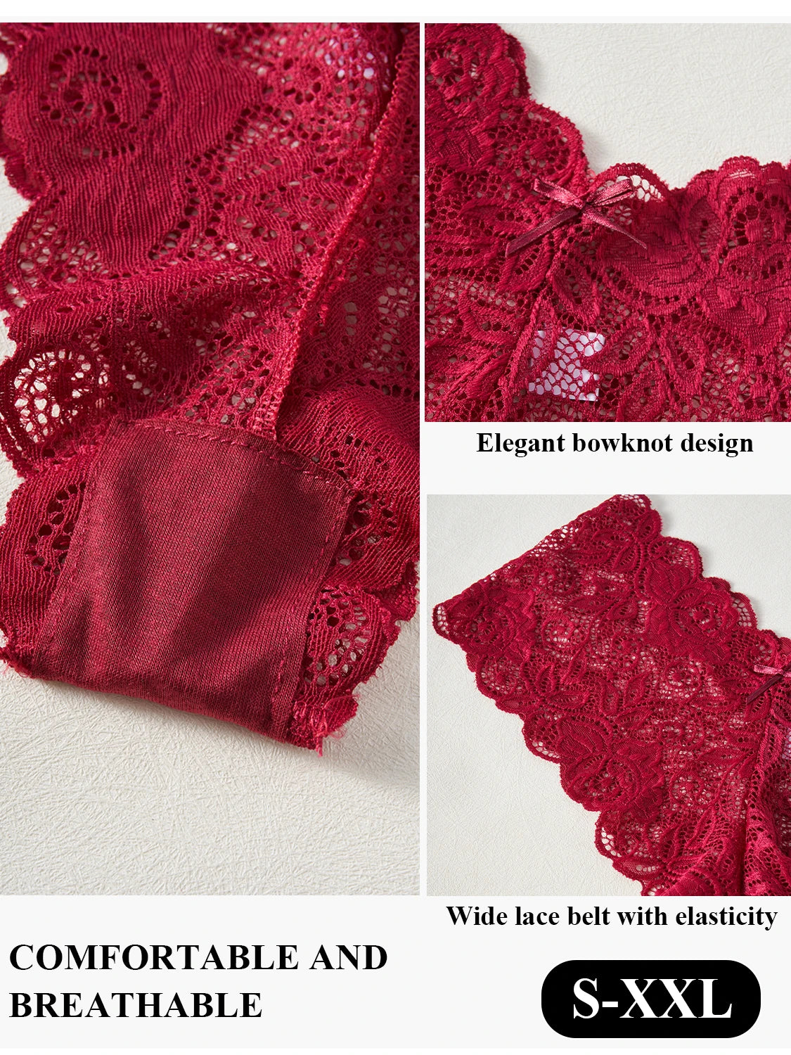 The 3-Pack V-Waist Lace Embroidery Brief