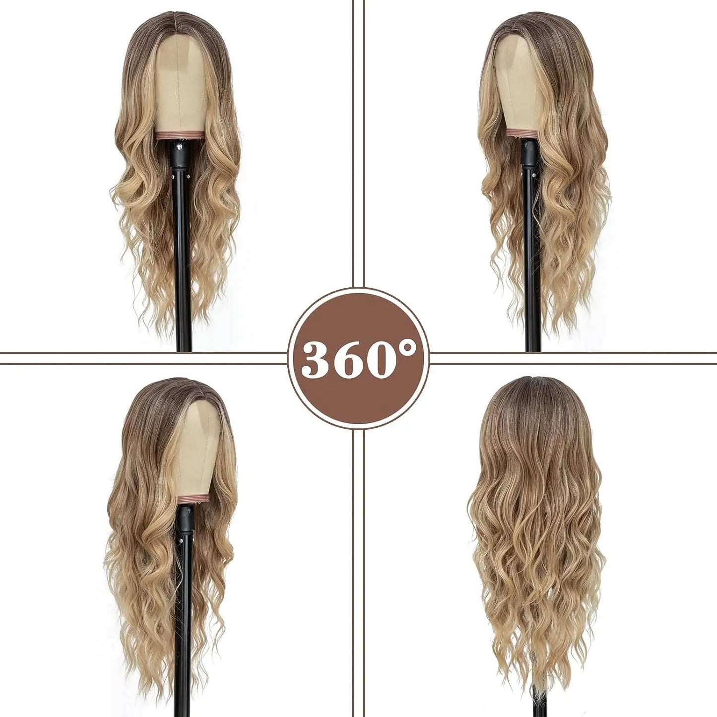 The 26-Inch Middle Part Lace Wavy Wig