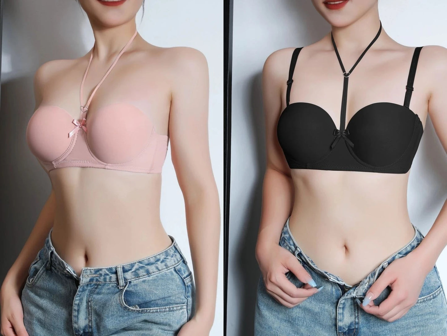 Gratitude More Than Ten Years Of Companionship Buy 3 Bras Get 1 Jewelry Free Neck-Hanging Bra With Two Wearing Gather Sexy Back