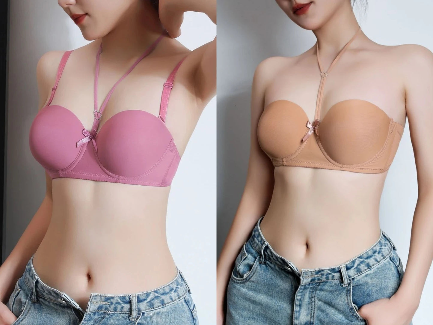 Gratitude More Than Ten Years Of Companionship Buy 3 Bras Get 1 Jewelry Free Neck-Hanging Bra With Two Wearing Gather Sexy Back