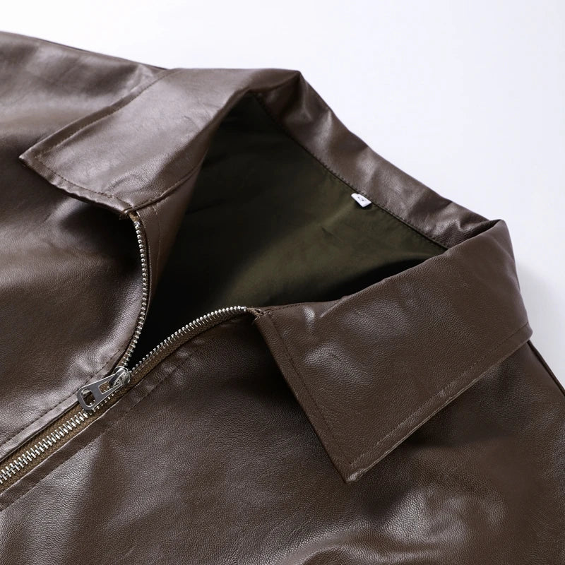 The Belted PU Bomber Jacket