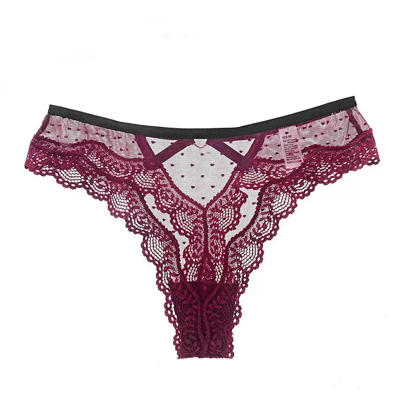 Sexy Lace Thong Women Lace Low Waist Panties Sexy Transparent Underwear Ladies Briefs Lingere Panty Underware Womens Lingerie