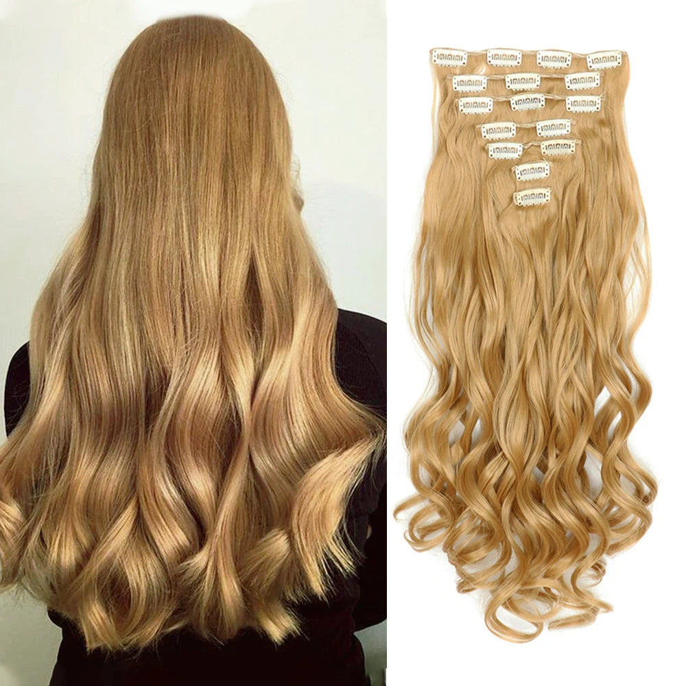 The 22-Inch Full Head Curly Wavy Clip-In Set (7pcs)