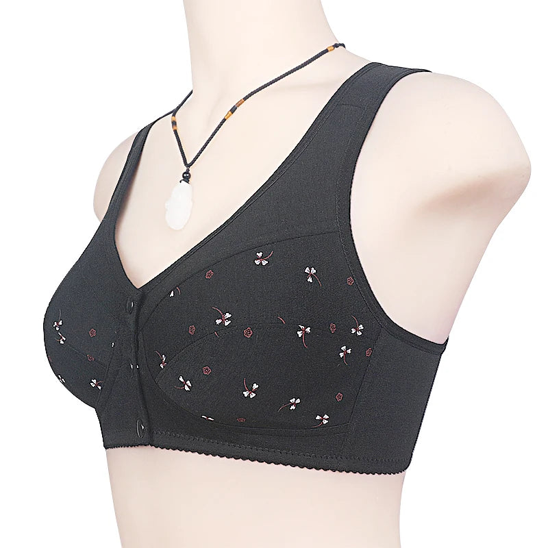Bra For Women Wire Free Bra Cotton Underwear Front Closure Brassiere Women's Lingerie Large Bust 48 50 52 B C Cup