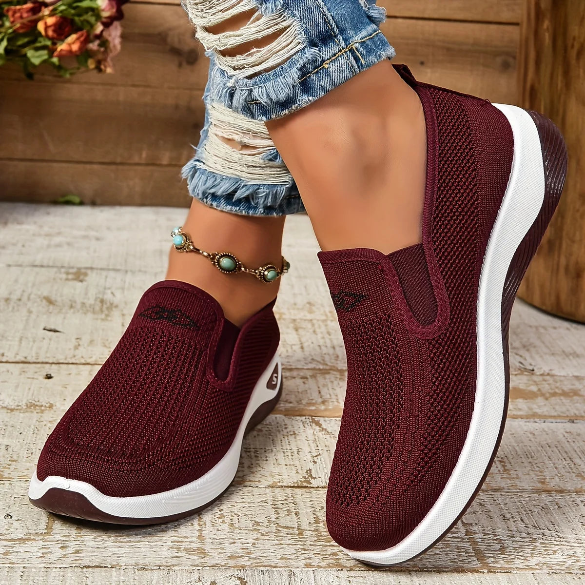 Women Casual Sports Shoes Breathable Lightweight Sneakers Anti-slip Flats Outdoor Running Walking Shoes Female Vulcanized Shoes