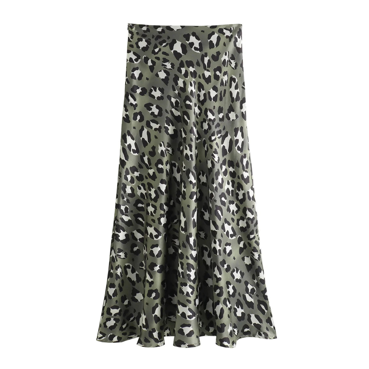 HH Women Fashion Leopard Print Skirt Vintage High Waist Midi Skirts Elegant Women Summer Casual Streetwear Skirt