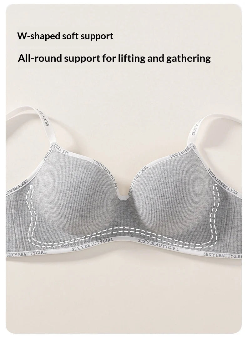 Women's Push-Up Bra for Enhanced Appearance Spring/Summer Wire-Free Soft Support Bra with Anti-Sagging Design Strapless Bra